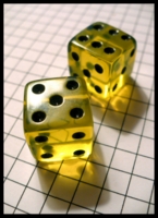 Dice : Dice - 6D - Pair Yellow Clear with White Pips
